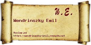 Wendrinszky Emil névjegykártya